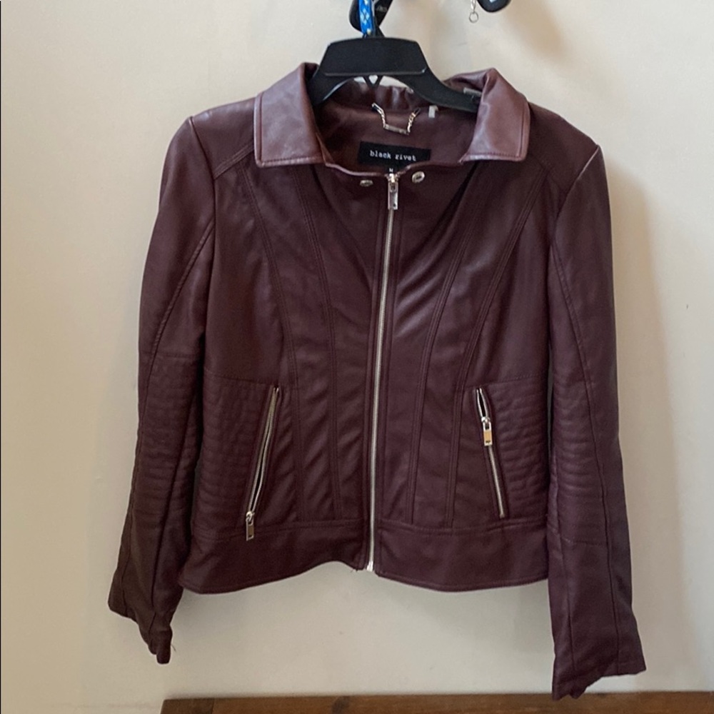 Burgundy leather jacket